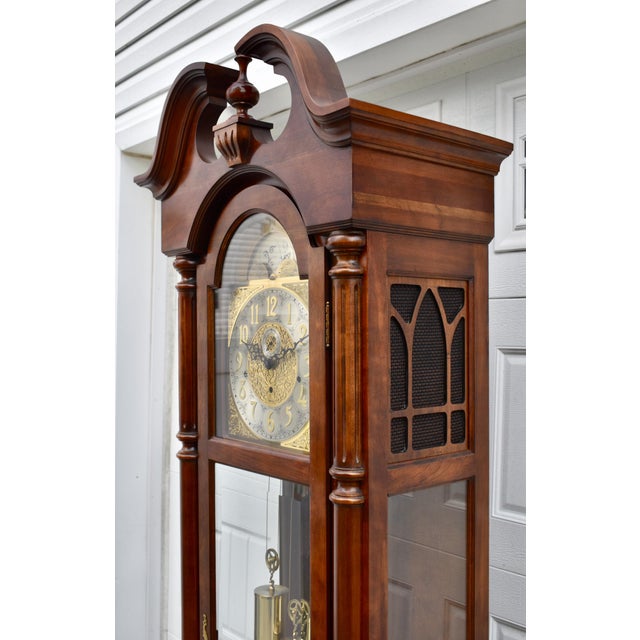 Vintage (1980's) Grandfathers Clock has a Traditional Style. Made by Ridgeway Clocks. The Wood is CherryWood. Tall Case,...