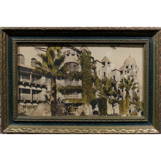 American "Mission Inn Riverside" Antique Hand Tinted Photograph For Sale - Image 3 of 8