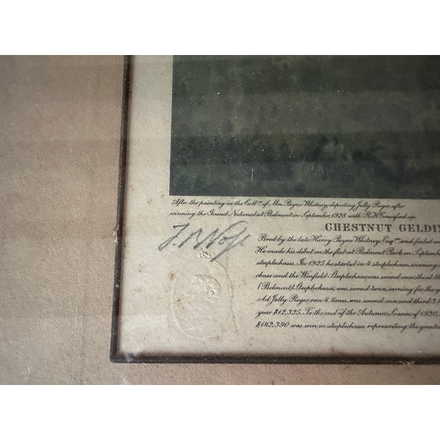 Franklin B. Voss Horse Print "Jolly Roger" (Signed) For Sale - Image 4 of 5