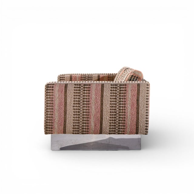 Milo Baughman for Thayer Coggin Milo Baughman for Thayer Coggin Chrome Settee Loveseat Sofa For Sale - Image 4 of 10