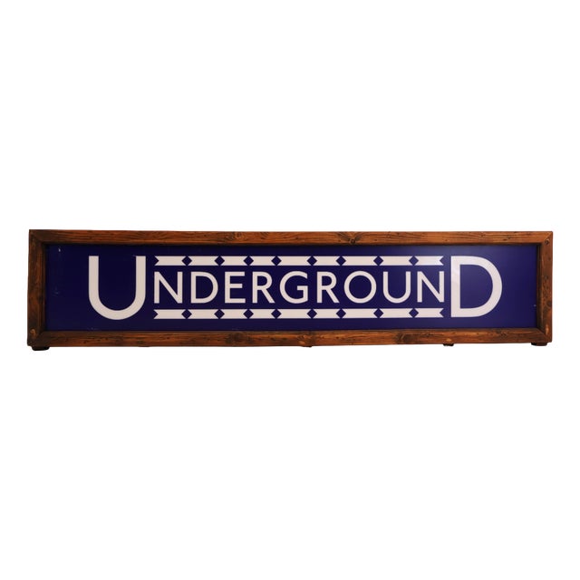 London Transport Underground Panel Wooden Lightbox, 1950s For Sale