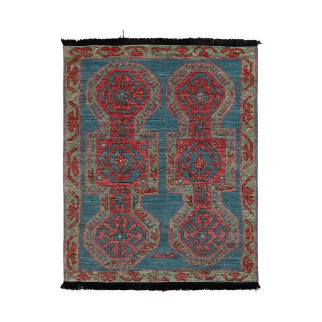 Rug & Kilim Tribal Style Rug, Red and Blue Geometric Pattern, 5x7 For Sale In New York - Image 6 of 6