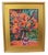 2020s Impressionist Abstract Orange Floral Bouquet Painting Including the Antiqued Gold Wood Frame For Sale - Image 5 of 5