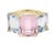 Light Pink Christina Addison Yellow Gold Zircon Mini Emerald Cut Ring For Sale - Image 8 of 12