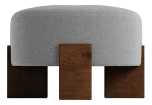 Cassete Pouf in Boucle Light Grey by Alter Ego for Collector