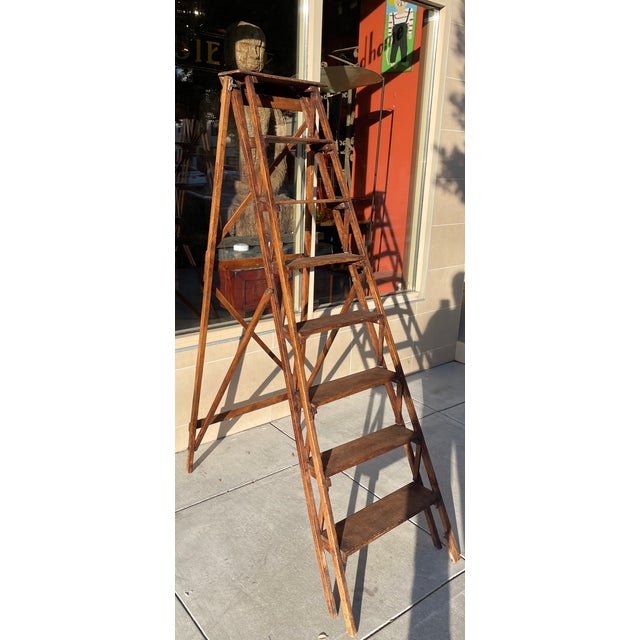 Antique Library Ladder | Chairish