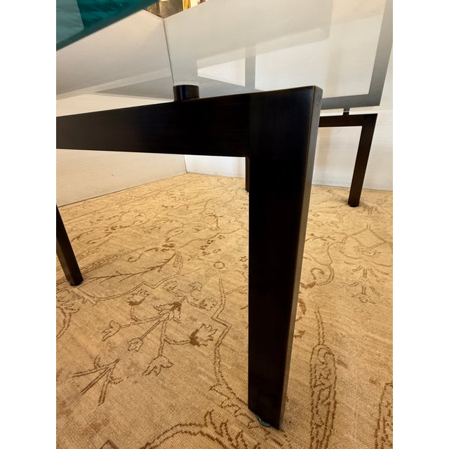 Early 21st Century Burnished Brass Metal With Glass Top Coffee Table For Sale - Image 5 of 12