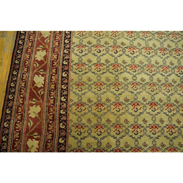 19th Century Amazing Ivory Ground & Red Border Allover-Floral Design Antique Indian Agra Rug For Sale - Image 5 of 7