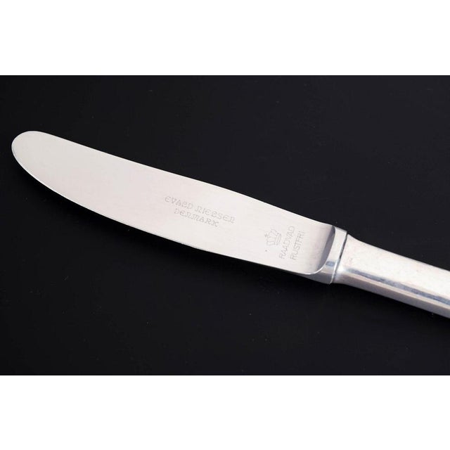 1930s Lunch Knives in Sterling Silver and Stainless Steel by Evald Nielsen, 1930s, Set of 2 For Sale - Image 5 of 6