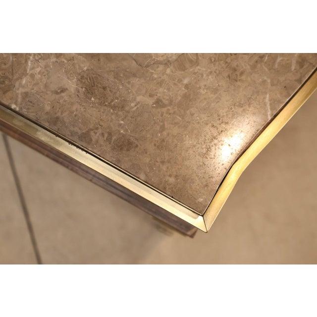 Wood Johnathan Charles 'Barcelona' Marble Top Walnut Nightstand For Sale - Image 7 of 18
