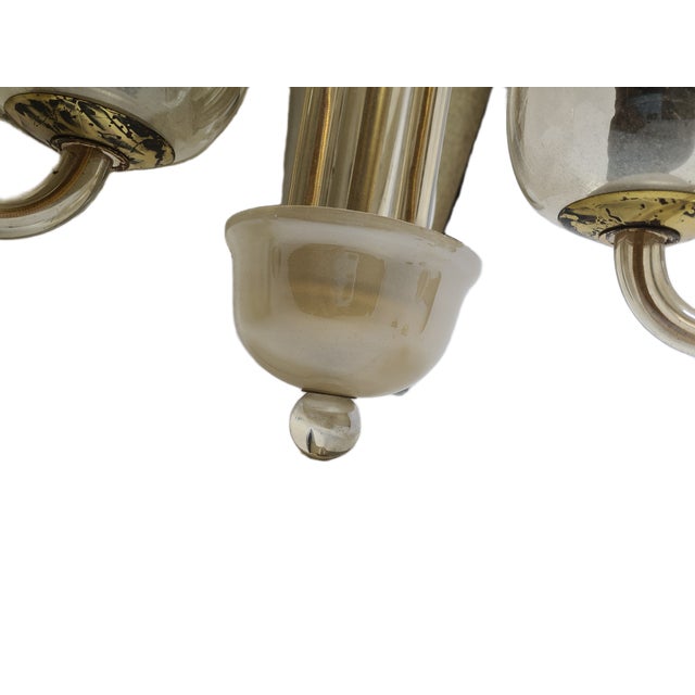 Art Deco Glass Style Chandelier, Former Czechoslovakia, 1930s For Sale - Image 3 of 13