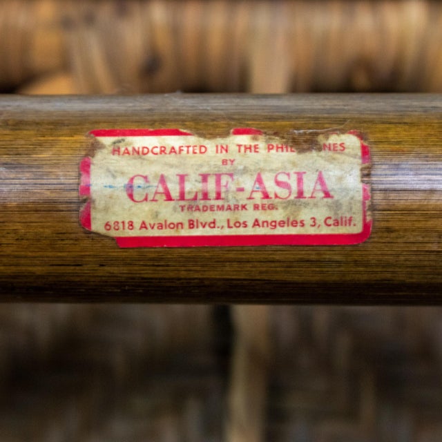 Mid-20th Century Tropical or Coastal Style Rattan 3 Piece Sofa and Lounge Chair by Calif Asia, a Set For Sale - Image 17 of 18