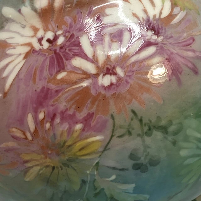 Vintage Lenox Art Deco Vase Iridescent Hand Painted Porcelain 16 in Wreath Mark For Sale - Image 11 of 16