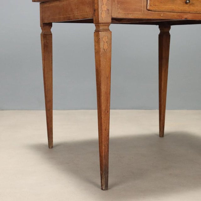 Wood 18th Century Neoclassical Walnut Table with Inlays, Italy For Sale - Image 7 of 11