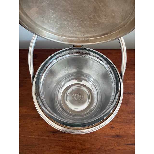 Metal 1940’s Swing Arm Silverplate Ice Bucket For Sale - Image 7 of 12