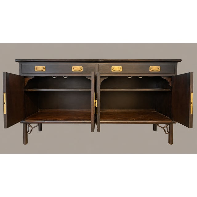 Chinoiserie Vintage Iconic Ficks Reed by John Wisner Sideboard Credenza Buffet With Fretwork C. 1950’s For Sale - Image 3 of 10