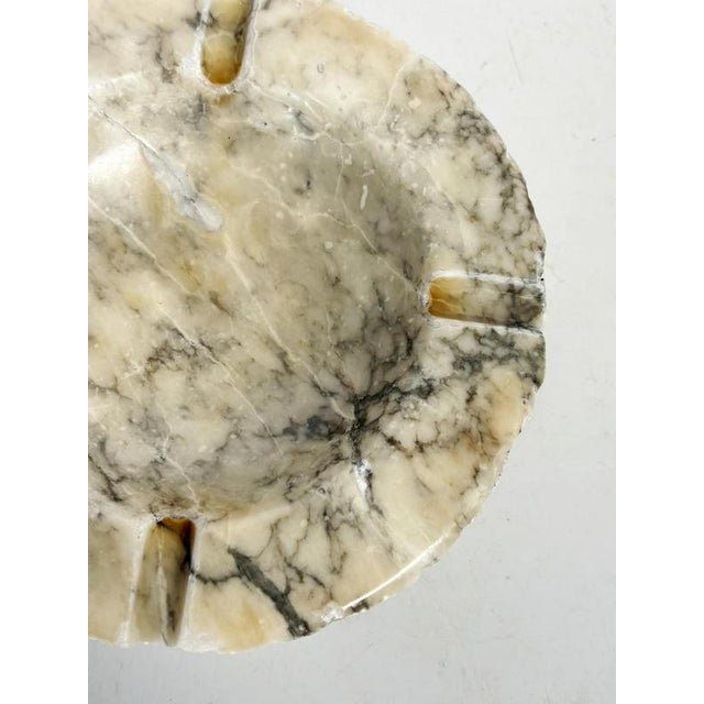 Vintage French White Marble Ashtray, 1970 For Sale - Image 6 of 11