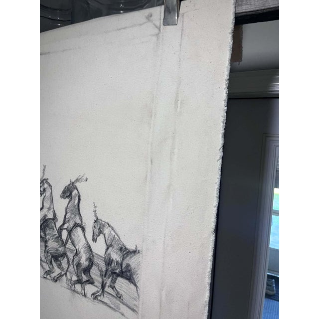 Circus High Diver Into Glass With Sketches Unstretched Canvas Joni Wildman Oil Painting For Sale - Image 9 of 15