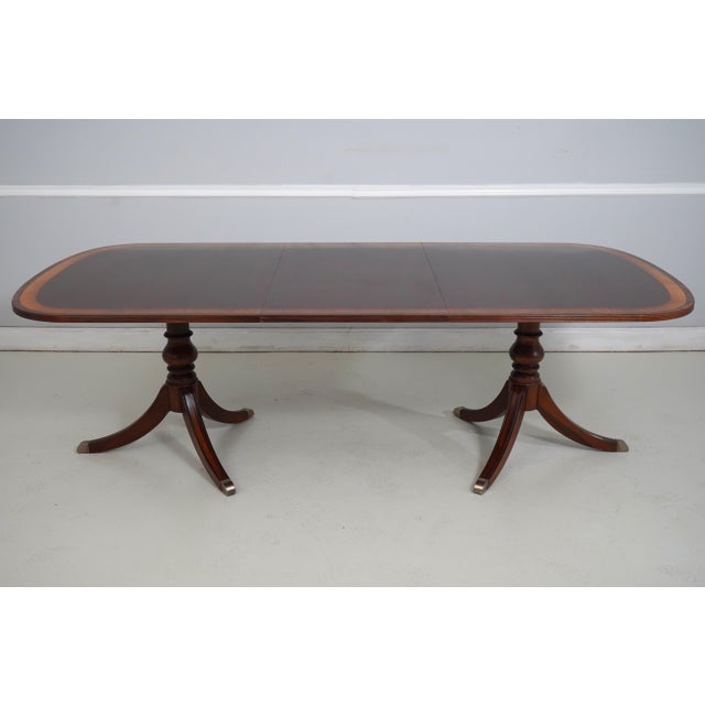 Ethan Allen Mahogany Inlaid Dining Table For Sale - Image 10 of 18