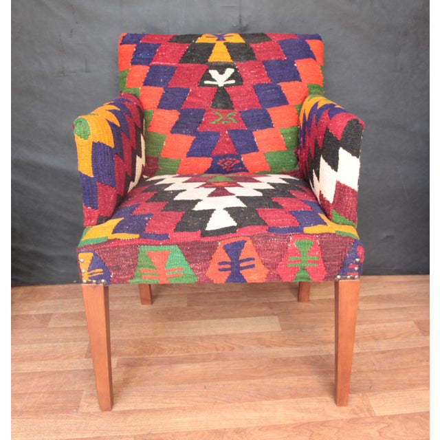 Kilim Upholstered Armchair Chairish
