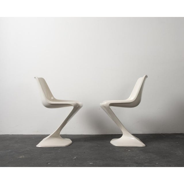 Ivory Set of Fiber Glass Chairs, 1960s For Sale - Image 8 of 11