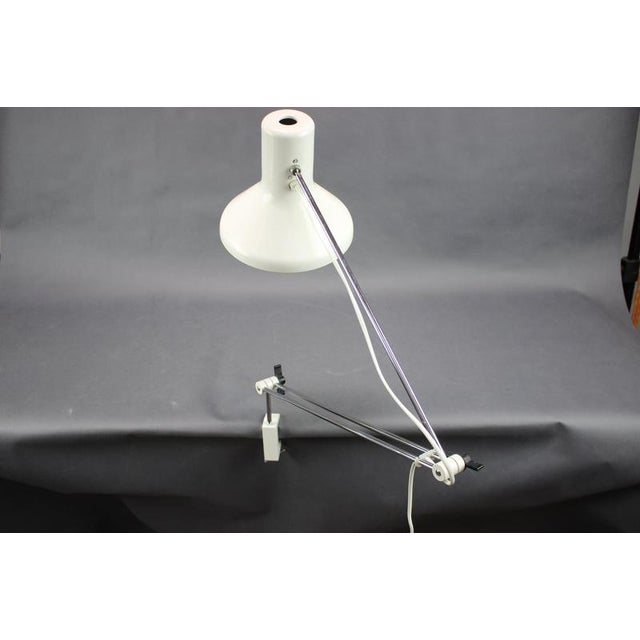Vintage White Clip-on Adjustable Lamp attributed to Hurka for Napako, Czechoslovakia, 1970s For Sale - Image 10 of 14