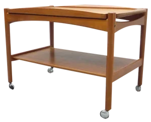 Danish Teak Bar Cart by Poul Hundevad, 1960s