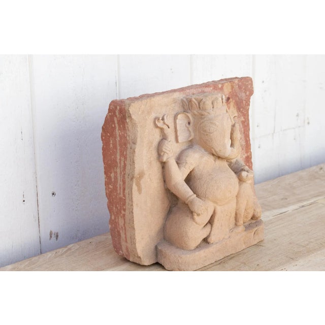Sand Indian Sandstone Ganesha Temple Carving For Sale - Image 8 of 11