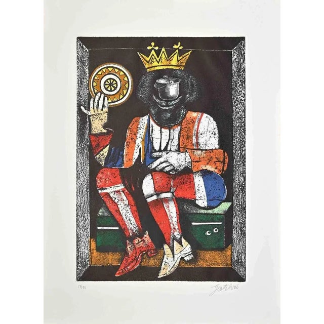 Modern Franco Gentilini, King of Coins, Etching, 1970s For Sale - Image 3 of 3