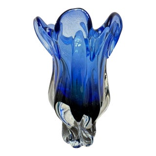 Chrisbka Josef Hospodka Vintage Blue Vase For Sale