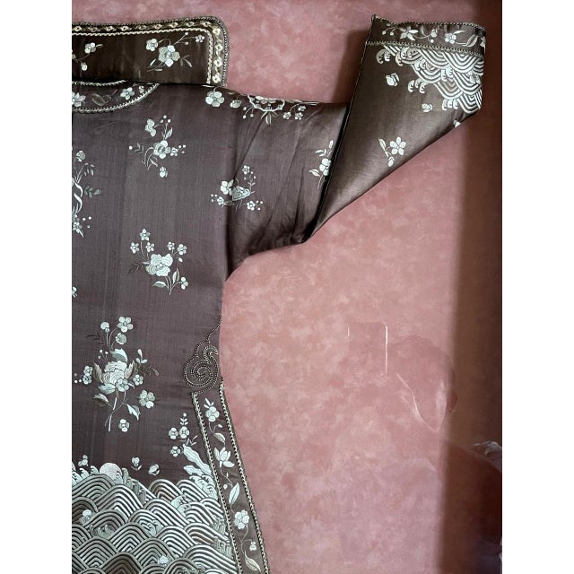 Framed Antique Two-Piece Chinese Embroidery Winter Jacket Ensemble For Sale - Image 9 of 17