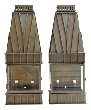 Pair Architectural Georgian Gothic Bronze Exterior/Interior Wall Sconces