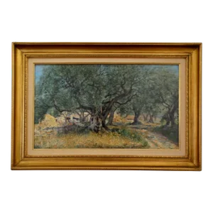 Antique French Impressionist Oil Painting 'Courgette Farm Var Provence'