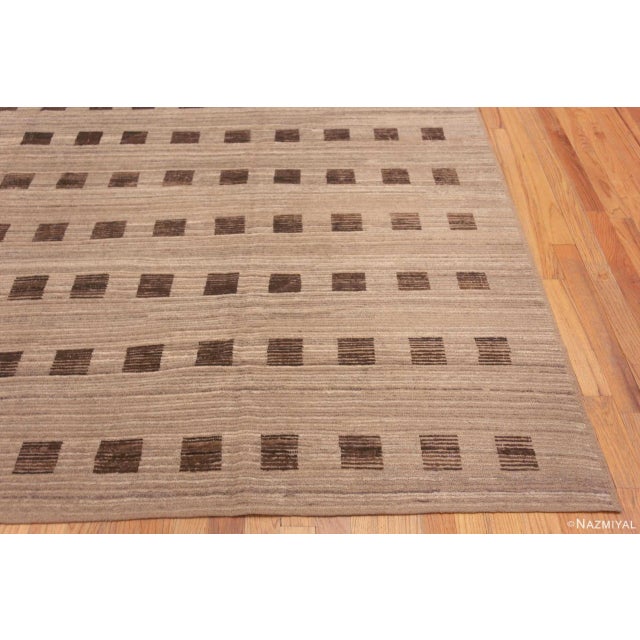 2020s Nazmiyal Collection Brown Geometric Squares Modern Rug For Sale - Image 5 of 8