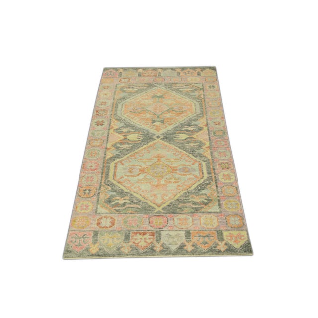 Early 21st Century Early 21st Century Colorful Handwoven Turkish Oushak Rug 2'11" X 6'5" For Sale - Image 5 of 5