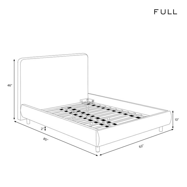 Transitional Stoffer Home x Cloth & Company Marisa Platform Bed in Performance Velvet Ocean - Full/Double For Sale - Image 3 of 6