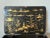 Antique 19th Century Chinese Export English Chinoiserie Black Laquered Sewing Table, Work Table For Sale - Image 10 of 12