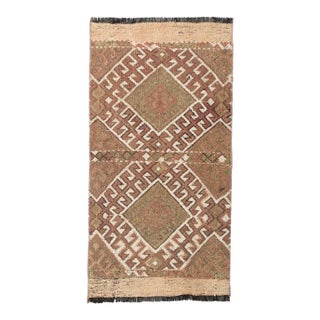 Embroidered Vintage Mini Kilim Rug - 1`7″ X 3`1″ For Sale
