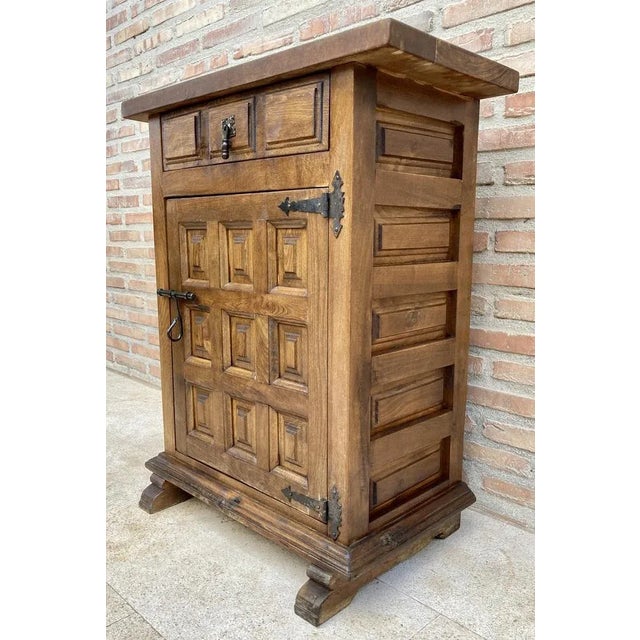 20th Century Spanish Carved Walnut Cabinet, 1940s For Sale - Image 4 of 11
