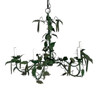 Vintage Boho Sweet Pea Tole Chandelier For Sale