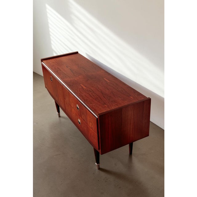 Mid-Century Indonesian Rosewood Veneer and Chrome Lowboard Dresser, 1960s For Sale - Image 6 of 11