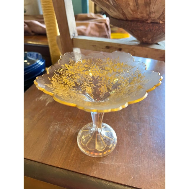 Glass Late 19th Century French Gilded Bonbon Dish For Sale - Image 7 of 10