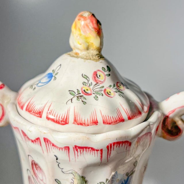 Covered Vases by Joseph Gaspard Robert for Faïencerie de Marseille, 18th Century, Set of 2 For Sale - Image 10 of 18