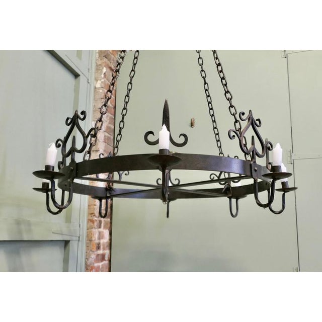 Antique French Gothic Castle Chandelier, 1900 For Sale - Image 6 of 9