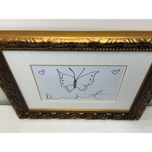 Wood Butterfly With Hearts – Signed Original Ink Drawing on Paper by Damien Hirst Framed Circa 21st Century For Sale - Image 7 of 18