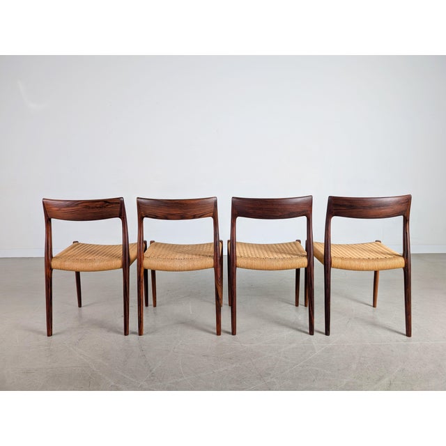 Wood Model 75 Chairs in Rosewood by Niels Otto Møller, Set of 4 For Sale - Image 7 of 13