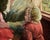 Red Woman With Two Children in Red - Dutch Style Interior Scene in Oil on Canvas by Joseph Tomanek For Sale - Image 8 of 9