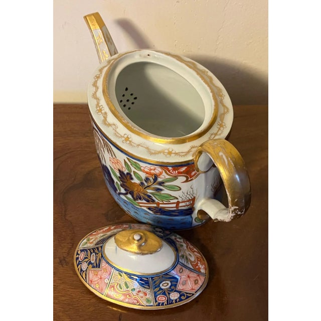 Red Antique Early 19th Century Coalport Imari Porcelain Tea Pot in the Rock and Tree Pattern C. 1805 For Sale - Image 8 of 11
