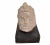 1940s Vintage Hand Sculpted Stone Head Sculpture on Formfit Hand Carved Wooden Base For Sale - Image 5 of 11