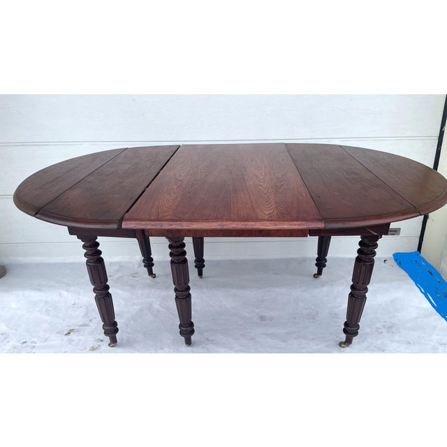 Antique English Victorian Oval Dining Table with Extendable Top, 19th Century For Sale - Image 9 of 18